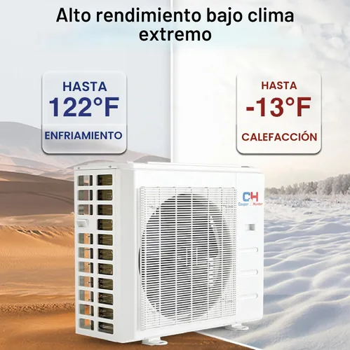 Vista 6 de Cooper & Hunter, Serie Olivia Edición Medianoche, 9.000 BTU, 230 V, 24 SEER, Mini Split de aire acondicionado/calentador sin ductos con kit