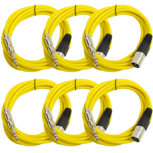 Vista 8 de Seismic Audio SATRXL-M2Black6 - Cable de conexión XLR macho a TRS de 2 pies, color negro