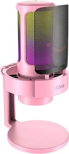 Vista 12 de FIFINE Micrófono para juegos, micrófono USB para PC, para transmisión, podcasts, grabación, micrófono de escritorio de computadora de condensador