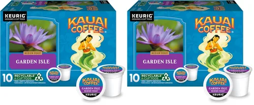 Vista 23 de Kauai Coffee Cápsulas K-Cup para cafeteras Keurig, café arábica, 10% hawaiano, tostado medio, aroma brillante con notas florales, descafeinado, 1