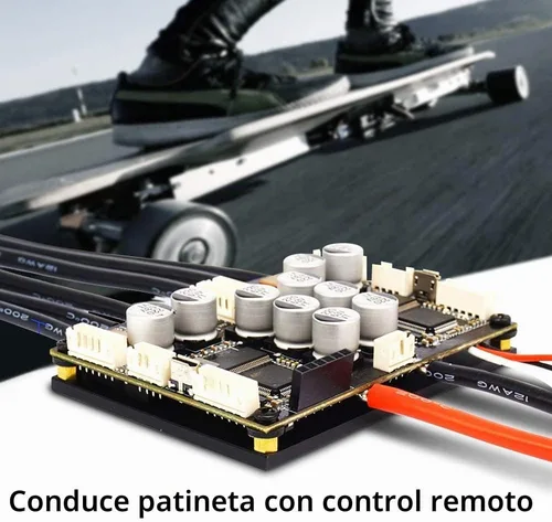 Vista 2 de FLIPSKY Dual FSESC 4.20 Plus (basado en ESC) con interruptor anti-parking Disipador de calor de aluminio anodizado integrado monopatín controlador