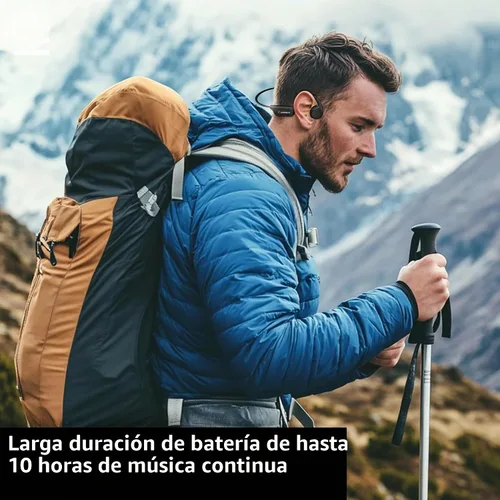 Vista 5 de Auriculares de oído abierto Bluetooth inalámbricos, IP68 impermeables de conducción ósea Bluetooth, auriculares inalámbricos Bluetooth, auriculares