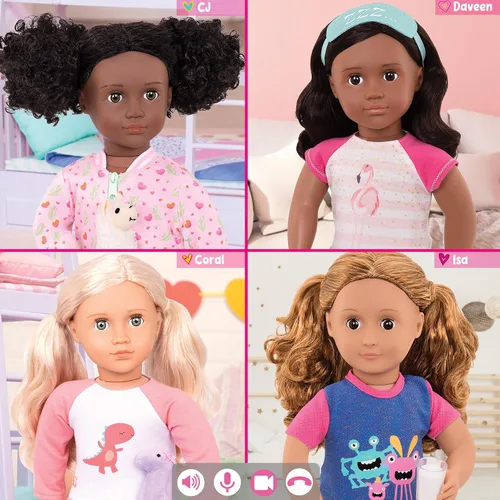 Vista 5 de Our Generation Conjunto de pijama - Animal de peluche de dinosaurio y pantuflas - Ropa de muñeca de 18 pulgadas - Juego de simulación - Juguetes