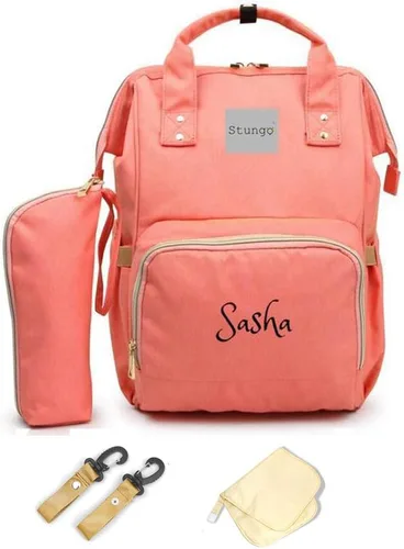Vista 8 de Bolso de pañales grande personalizado Mochila de monograma de bolsa de pañales personalizada
