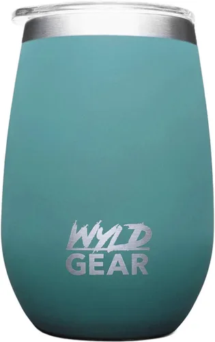 Vista 6 de Wyld Gear Vaso para whisky y vino, acero inoxidable, aislado al vacío con 2 tapas, 12 onzas, granate