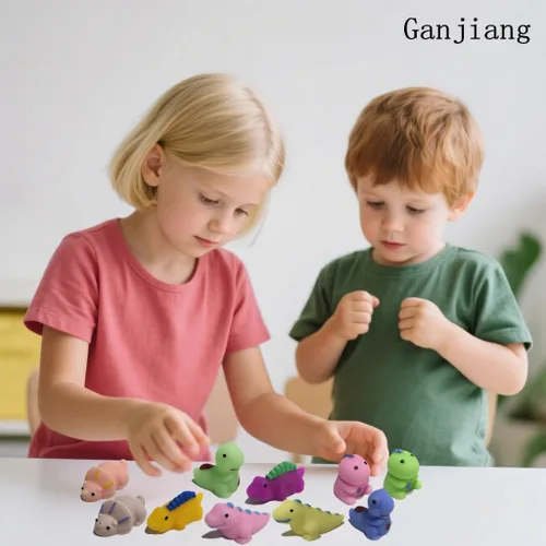 Vista 3 de Paquete de 10 juguetes blandos de dinosaurio Mochi para niños, recuerdos de fiesta, juguetes para aliviar el estrés