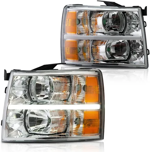 Vista 33 de G-PLUS Conjunto de faros, compatible con Chevy Silverado 2007 2008 2009 2010 2011 2012 2013 2014 Chevy Silverado parachoques faro, lente