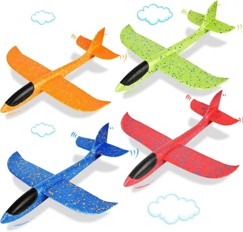 Vista 8 de VCOSTORE Paquete de 2 aviones de espuma de catapulta para niños, aviones planeadores de espuma de 13.3 pulgadas, aviones de espuma de poliestireno