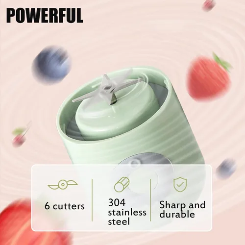 Vista 3 de Taza mezcladora portátil, exprimidor de frutas y verduras, licuadora portátil para jugo fresco, licuadora de jugo fresco, licuadora eléctrica