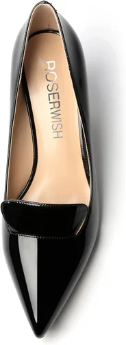 Vista 3 de ROSERWISH Zapatos de vestir de tacón alto para mujer, con puntera puntiaguda, para oficina, zapatos de vestir de 2.5 pulgadas