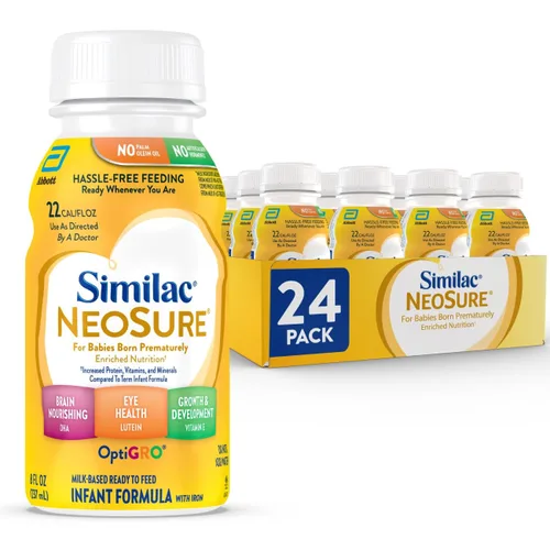 Vista 13 de Fórmula infantil Similac NeoSure para prematuros post-alta, fórmula para bebé lista para consumir, biberón de 2 fl oz, paquete de 48