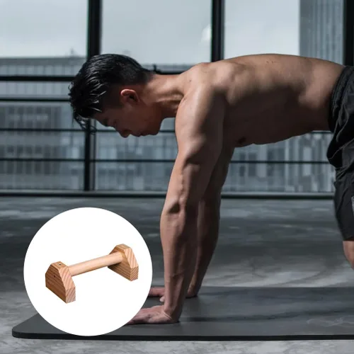 Vista 5 de LIOOBO Músculos Fitness Equipo Pine Stand Pushup Manijas para Piso Edificio Accesorios