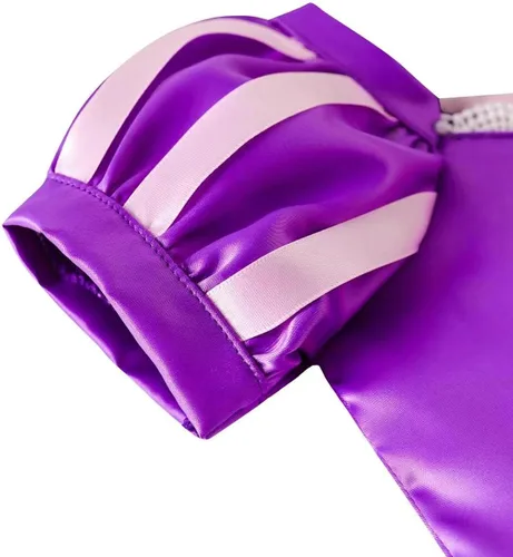 Vista 7 de Aoiviss Girls Rapunzel Costume Princess Dress Up Clothes for Birthday Halloween Cosplay Purple