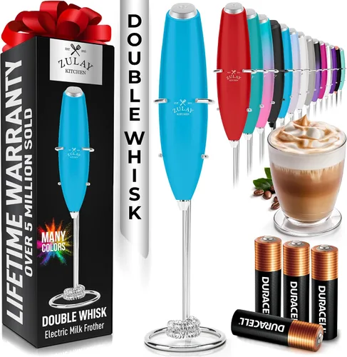 Vista 68 de Zulay Kitchen Potente varita espumadora de leche con 2 baterías Duracell – Mezclador de bebidas portátil ultrarrápido – Máquina de espuma eléctrica