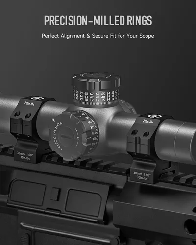 Vista 6 de Pinty Anillos para mira de 30/34 mm, juego de 2 monturas de mira para rifle de 45°, anillos de montaje de mira de aleación de aluminio con altura