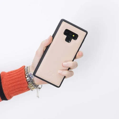 Vista 3 de Venito Lucca - Funda de piel compatible con Samsung Galaxy Note 9 (6.4 pulgadas), extra segura, con cubierta trasera acolchada, color rosa nude