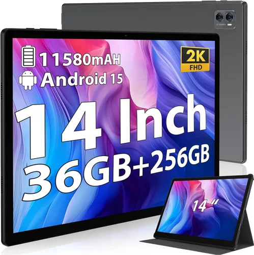Vista 9 de TOPWAH - Tableta Android de 11 pulgadas con teclado, 36 GB de RAM + 256 GB de ROM (expansión de 1 TB), tabletas de pantalla ISP 2K, 8000 mAh, T606