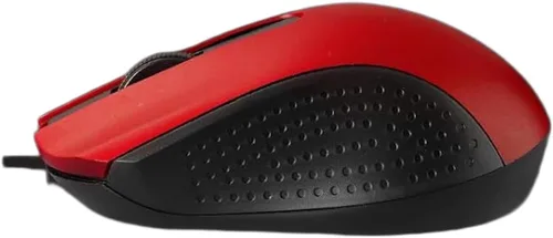 Vista 5 de Ratón de computadora USB con cable con diseño ergonómico, ratones de computadora USB para computadoras portátiles y PC, oficina y hogar (negro, rojo)