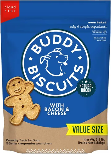 Vista 13 de Buddy Biscuits Caja de 16 onzas de golosinas crujientes para perros hechas con tocino y queso (paquete de 2)