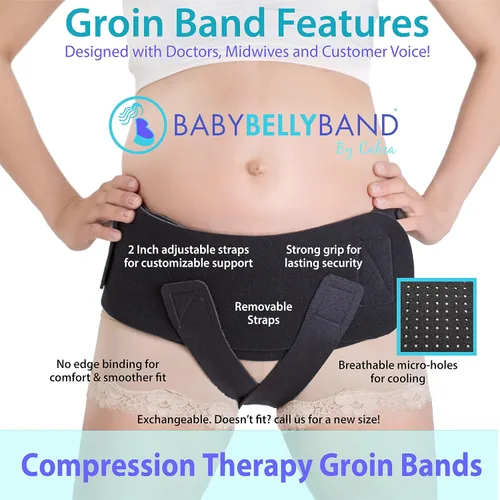 Vista 5 de Faja abdominal con compresión de ingle, faja para varices vulvares, hernia y dolor en el piso pélvico., S Ab talla 0-6 + S banda para ingle, Negro