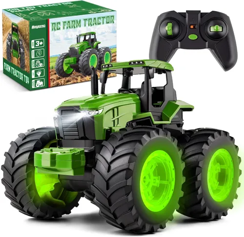 Vista 9 de BAYSING - Juguete de tractor monstruo con control remoto, luz azul
