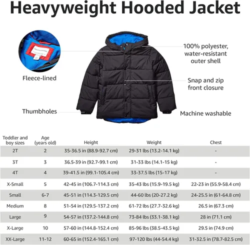 Vista 3 de Tienda Essentials - Chaqueta abullonada resistente con capucha para niño