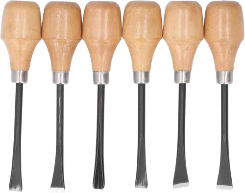 Vista 7 de Juego de herramientas de tallado a mano, juego de cinceles para tallar madera, juego de cinceles para tallar madera, herramientas manuales, mango