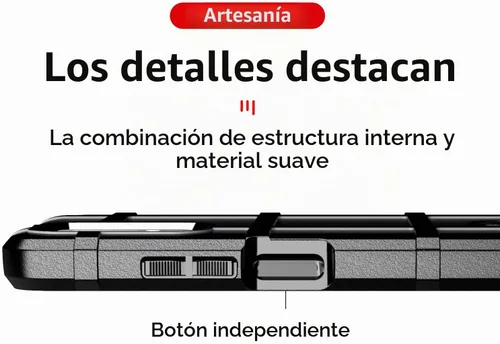 Vista 2 de CCSmall Funda para Xiaomi Redmi 9T Resistente a prueba de golpes HD Negro TPU texturizado y PC híbrido con agarre antideslizante, bordes elevados