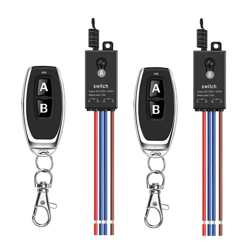 Vista 13 de Interruptor de control remoto de 12 V, mini interruptores inalámbricos de 2 vías, relé CC de 12 V/24 V/48 V/10 A con alcance largo de 328 pies
