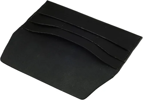 Vista 3 de Billetera de cuero para pasaporte color negro hecho a mano 3 ranuras CC pasaporte y bolsillo para efectivo