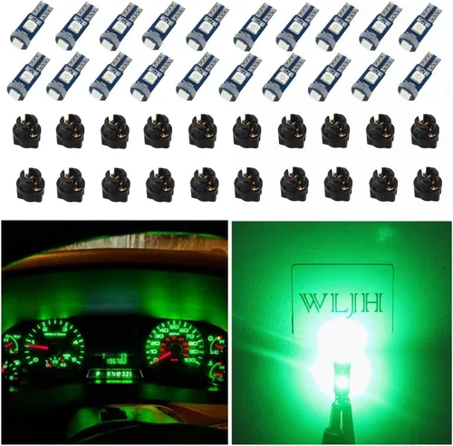 Vista 14 de WLJH 74 focos LED para salpicadero Mini T5 2721 27 37 286 cuña enchufe de giro PC74 para panel de instrumentos automotor, juego de luces indicadoras