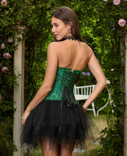 Vista 134 de SZIVYSHI Corsé para mujer, lencería moldeadora, body con cintura de encaje