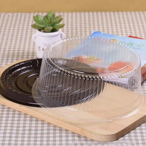 Vista 4 de Contenedores para tartas de 11 a 12 pulgadas, desechables, de plástico, con tapas de cúpula y tablas para tartas, 5 soportes redondos para tartas