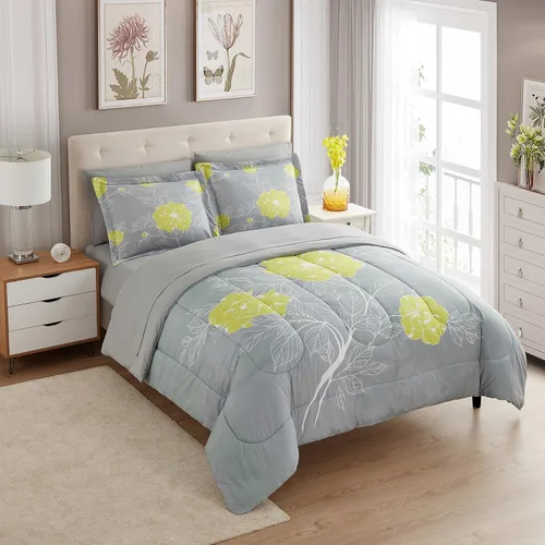 Vista 55 de Sweet Home Collection Juego de edredón de 7 piezas de color sólido para todas las estaciones, manta alternativa de plumón suave y lujosas sábanas
