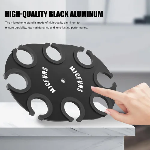 Vista 8 de TM100 Soporte para micrófono múltiple para soporte de micrófono, accesorio de bandeja cuadrada con capacidad para hasta 8 micrófonos en el escenario