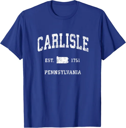 Vista 15 de Carlisle Pennsylvania PA - Camiseta deportiva vintage con diseño deportivo, Negro, S
