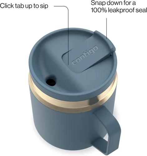 Vista 2 de Contigo SnapSeal - Botella de agua de acero inoxidable de 14 onzas con aislamiento al vacío con tapa de cierre automático a prueba de fugas