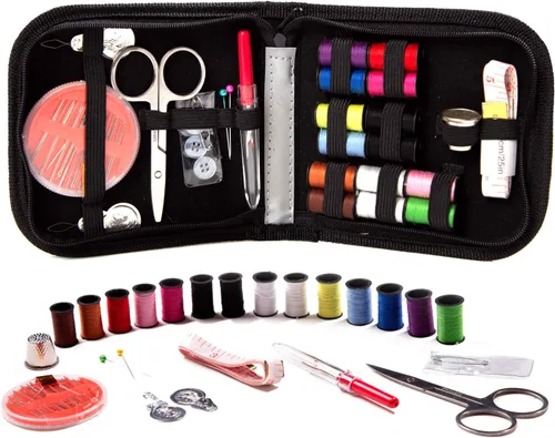 Vista 6 de Kit de costura Embroidex - para el hogar, viajes y emergencias - Accesorios de calidad, tijeras e hilo - Gran regalo