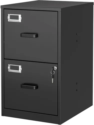 Vista 14 de BYNSOE - Archivador de 2 cajones con cerradura, archivador vertical de metal con ruedas, archivador móvil para oficina, hogar