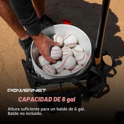 Vista 4 de PowerNet Baseball Softball Coaching Bucket Caddy Cover, Multiple Pockets Carry Gameday Essentials, 3 Styles for 6 Gallon Bucket Organization