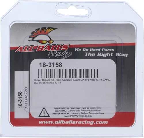 Vista 4 de All Balls Racing 18-3158 Kit de reconstrucción de pinza delantera compatible con/repuesto para Kawasaki ZX 6R (ZX 600R) 2013, ZX 6R (ZX 636E)