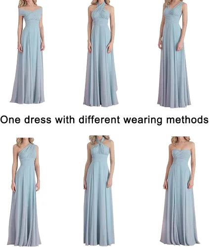 Vista 3 de Vestidos de dama de honor, vestidos largos de graduación, múltiples métodos de uso, vestidos de dama de honor