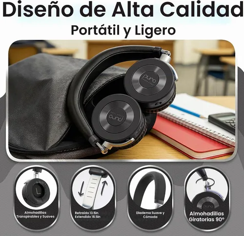 Vista 5 de Puro Sound Labs - Auriculares para niños, limitación de volumen, JuniorJam Plus, negro