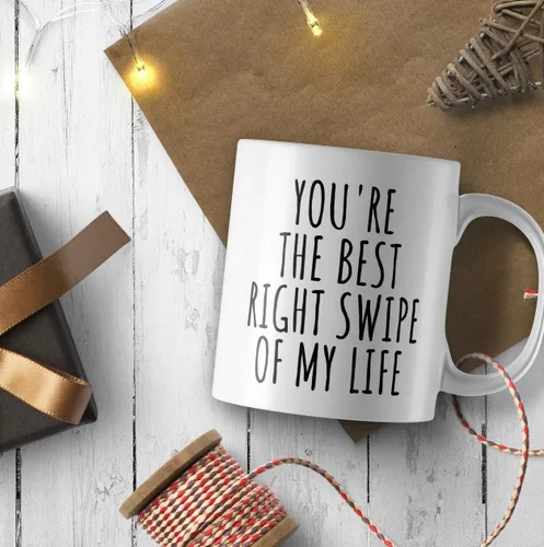 Vista 7 de Taza deslizada hacia la derecha Regalo divertido para novio novia novio novia en línea Fechado Aplicación Idea de regalo Fecha de aniversario Cita