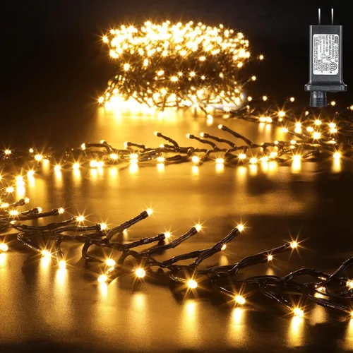 Vista 4 de Quntis - Cadena de luces de Navidad multicolor para árbol de Navidad en racimo - Impermeable para exteriores, 25 pies, 760 LED, luces LED de Navidad