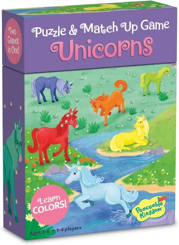 Vista 7 de Peaceable Kingdom Puzzle de unicornio y juego de coincidencias