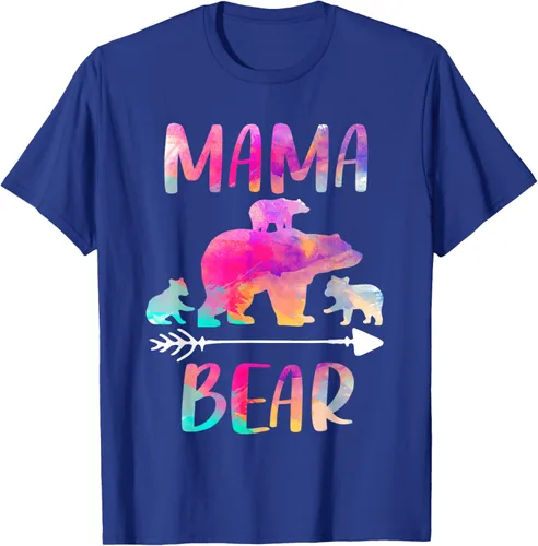 Vista 21 de Bear Matching Family Outfits, Funny Mama Bear Three Cubs T-Shirt Negro