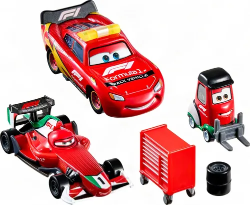 Vista 2 de Mattel Disney y Pixar Cars Fórmula 1 Multipack con 3 coches de juguete