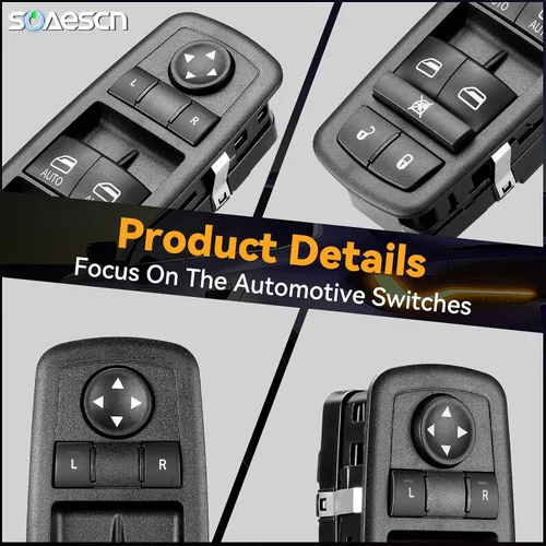 Vista 6 de Interruptor principal de ventana eléctrica lateral para Jp Grand Cherokee 2011-2013, Dodge Durango 2011, conjunto de control de interruptor