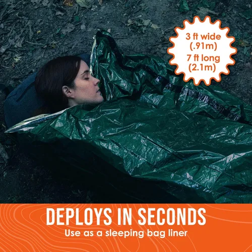 Vista 3 de Go Time Gear Life Bivy Emergency Survival Sleeping Bag Thermal Bivy - Use as Emergency Bivy Sack, Survival Sleeping Bag, Mylar Emergency Blanket